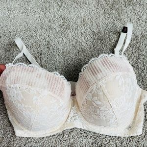 New Cream/ Hints of Rose Gold Lace Bra 34DDD